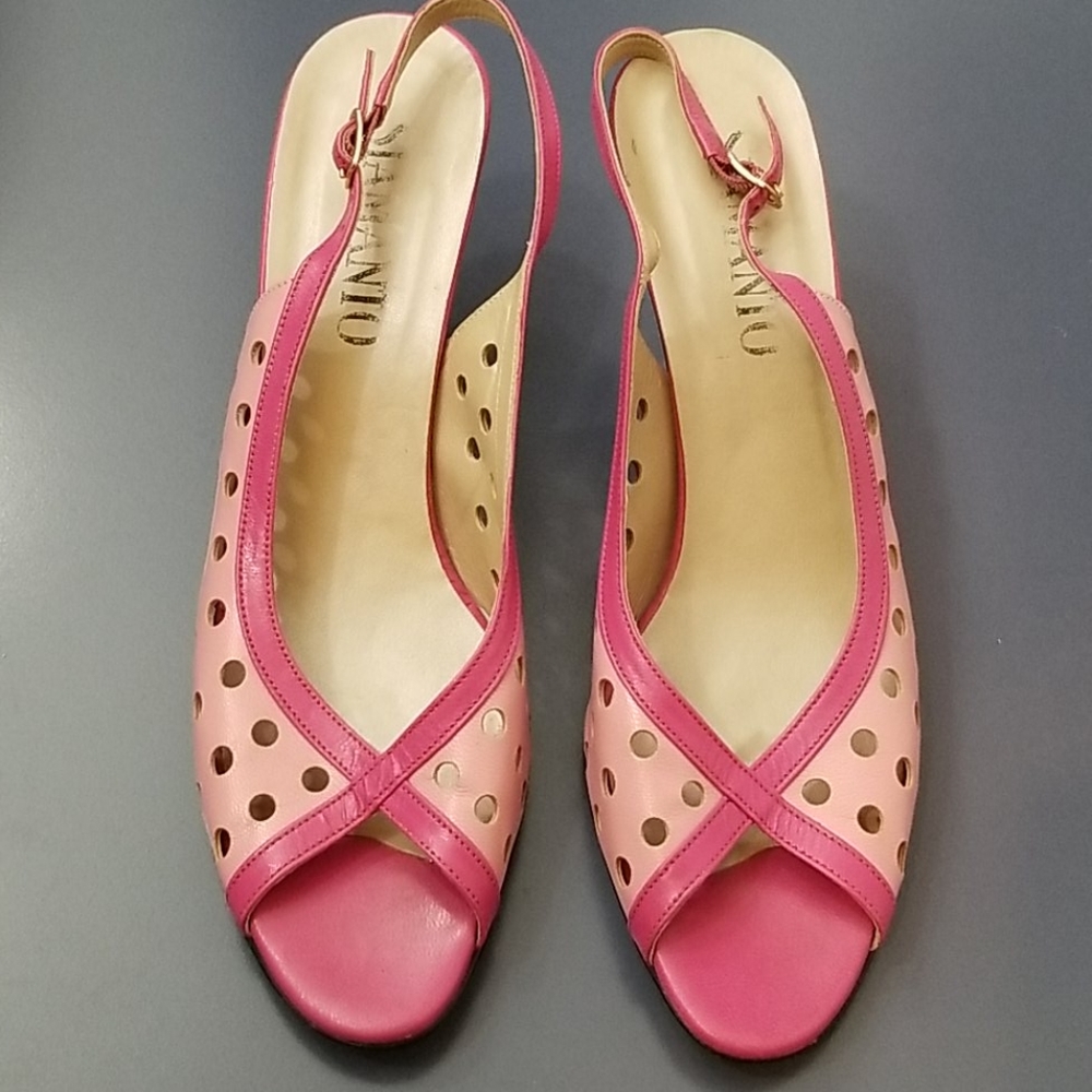Vintage Siamanto pink peep toe sandal